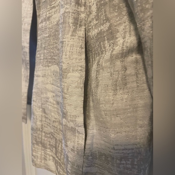 Eileen Fisher Silver Funnel Neck Jacket Blazer Size Medium - Picture 5 of 13